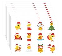 120 Pcs Pixel Christmas Yellow Duck Stickers, Cute Pixel Yellow Duck Name Tag Snowman Stickers for Classroom Bulletin Board Desk & Wall Message Board Decals Decor