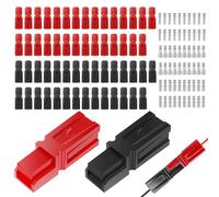 120 Pcs Power Connector Assortment Kit 15A/30A/45A Quick Disconnect Battery Modular Terminal Connector with Red Black Housing for Electric Bus Forklift Lawn Mower