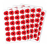 120 Pcs Red Poppy Stickers, Lest We Forget Remembrance Day Decorations, | Poppy Vinyl Stickers for Remembrance Day Remember And Honor Military