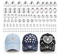 120 PCS Rhinestones for Bedazzling Sew on Rhinestones Crystals Glass Gems with Silver Claw Mixed Shapes Large Rhinestones for Crafting Bedazzling Gems for Clothes Shoes Hats Bags & Gifts