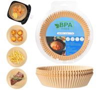 120 PCS Round Air Fryer Liners Disposable for Ninja AF100UK AF160UK Tower T17021 Salter Cosori 3-5.2L Round Non Stick Baking Parchment Paper