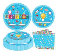 120 PCS Science Party Decorations Mad Scientist Theme Birthday Party Supplies Science Party Paper Dinnerware-Plate, Napkin for kid Science Lab Birthday Party Decoration Baby Shower for 40 Guests