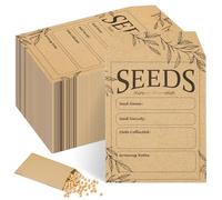 120 Pcs Seed Envelopes, Kraft Paper Small Brown Envelopes, Reusable Self Adhesive Seed Packets, Seed Storage Envelopes Preprinted Types Name Template for Seeds Saving & Collecting(3.15 * 4.72in)