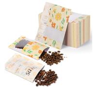 120 Pcs Seed Envelopes Orange Floral Packets, 3.54 x 5.5 Inch Seed Storage Organizer Resealable with Clear Window Seed Saver Bags for Vegetable Flower Seeds Saving