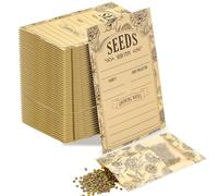 120 Pcs Seed Envelopes with Clear Window, 3.54 x 5.51 Inch Seed Packets, Resealable Flower Envelope for Vegetable Flower Seeds Storage