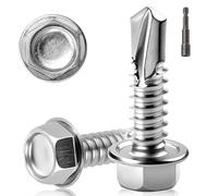 120 PCS Self Tapping Screws Metal M4.2X25MM Hex Head Self Drilling Screws 410 Stainless Steel Tech Screws for Metal Self Tapping Bolts for Ventilation Pipes Corrugated Roofing Windows with Hex Socket