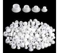 120 Pcs Shelf Hole Plugs Plastic Plugs for Round Hole Shelf Cap Cabinet Holes Cover Cabinet Closet Cupboard Shelves Furniture Peg Pin Nail Screw Drilling Holes Covers Caps 5mm/6mm/8mm/10mm(White)