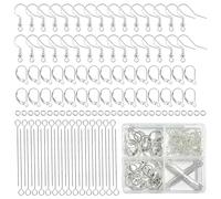 120 PCS Silver Earring Hooks, S925 Sterling Silver Earring Hooks for Jewellery Making, D-Shaped Making Supplies, Jewellery Findings for Make Pendants Bracelets