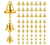120 PCS Small Bells for Crafts, 3 Sizes Mini Bells for Crafts Small Gold Bell Decorativebell Christmas Tree Pendants, Mini Gold Libertybell for Craft Making and Favor Decorating Wind Chimes