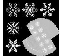 120 Pcs Snowflake Self-Adhesive Sticker Christmas Transparent Sticker Ideal Labels for Card Making Scrapbook Holiday Envelope Seal and Craft Projects（White）