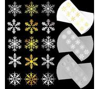 120 Pcs Snowflake Self-Adhesive Sticker Christmas Transparent Sticker Ideal Labels for Card Making Scrapbook Holiday Envelope Seal and Craft Projects