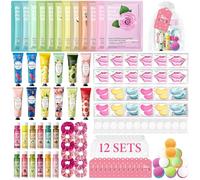 120 PCS Spa Party Supplies for Girls, Spa Party Favors Include Face Masks Skincare, Hand Cream, Lip Balm, Under Eye Patches, Lip Mask, Foot Bath Bombs, Bulk Birthday Sleepover Party Supplies for Women