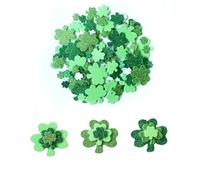 120 Pcs St Patricks Day Stickers,Self Adhesive Irish Four Leaf Clover Stickers,Lucky Party Decorations,Bulk Glitter Green Shamrock Stickers,for Irish Holiday Party Supplies Wall Decoration DIY Crafts