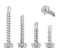 120 PCS Stainless Steel Outer Hex Self Tapping Self Drilling Screws for Metal