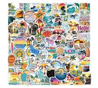120 Pcs Summer Coconut Tree Beach Stickers for Laptop Water Bottles,Bicycle,Skateboard,Computer,Beach Cute Style Decorative Stickers Waterproof Vinyl,Graffiti Stickers for Girls Boys Children Teens