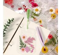 120 Pcs Transparent Bookmarks for Dried Flowers, Transparent Dried Flower Bookmarks, Large Size Handmade DIY Pressed Flower Bookmark Kit Beautiful Flower Page Clips Maker (40Pcs)