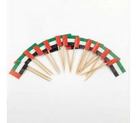 120 Pcs United Arab Emirates Flag Cocktail Picks - 6.5cm (2.5in) Bamboo Toothpicks with Mini Flags - Sturdy Food & Drink Garnish Picks for Parties, Bars, Catering & Events - by Mobi Lock