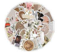 120 Pcs Vintage Aesthetic Scrapbook Stickers, Waterproof Vinyl Journal Stickers for DIY Crafts, Planners, Water Bottles | Botanical Retro Stickers for Scrapbooking