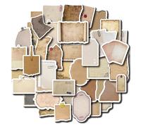 120 Pcs Vintage Scrapbook Paper Stickers, Aged Writing Paper Stickers, DIY Retro Journaling Supplies Sticker Kit, Aesthetic Sticker in Brown Tones for Scrapbook, Suitcase, Journal
