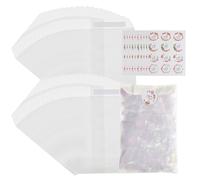 120 Pcs Wedding Confetti Glassine Bags with 120 PCS Favour Stickers, 3.54x5.31in Glassine Paper Favor Bags for Spring Summer Wedding, Baby Shower, Bridal Shower