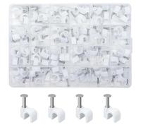 120 Pcs White Cable Clips, Wire Clips for Cables, Cable Nail Clipss, cCable Tacks Wire Tidy Clipss, for Ethernet, Electrical Cables, Telephone Line, TV USB Wires(M10, White)
