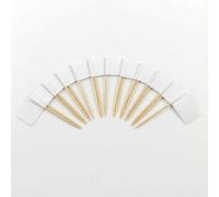 120 Pcs White Flag Cocktail Picks - 6.5cm (2.5in) Bamboo Toothpicks with Mini Flags - Sturdy Food & Drink Garnish Picks for Parties, Bars, Catering & Events - by Mobi Lock