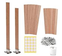 120 Pcs Wood Candle Wicks for Making Candles Kit, with 60 Crackling Wood Candle Wicks & 60 Metal Base, 100 Glue Dot for Candle Making Kit for Handmade Diy Candle Holder Scented Craft Supplies