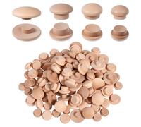 120 PCS Wood Plugs Wooden Hole Plugs Round Wood Button Plug Hardwood Hole Stoppers Circle Head Shape to Cover Screw Buttons Stoppers for Gap in Locking Tube Furniture(4 Size)