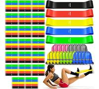 120 Pcs Workout Loop Resistance Bands Bulk, Gym Elastic Bands Set for Fitness Sport Class Students Members Gift Physical, 5 Pieces Each Set, with Large Drawstring Backpack Bags