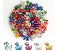 120 PcsMini Ducks, Luminous Mini Resin Ducks, Glitter Mini Plastic Duckss, Glow in The Dark Duckss, Tiny Little Small Duck Bulk, Miniature Resin Animals for Dollhouse Aquarium Landscape Garden Decor