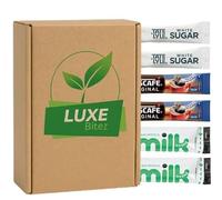120-Piece Coffee Set - 30 Decaf Instant Coffee Sachets, 30 Lakeland UHT Milk Sticks, 60 Tate & Lyle White Sugar Sticks | Individually Wrapped for Home, Office & Travel | Coffee Kit By Luxe Bitez