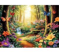 120 Piece Jigsaw Puzzle for Adults Butterfly Flower River - Fun Challenges & Brainteasing Adult Jigsaws - Puzzle Games 120 Piece