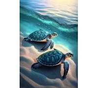 120-Piece Jigsaw Puzzle for Adults, Coastal Turtle Shore Landscape | Well-fitted puzzle pieces, premium cardboard, vibrant scenery art, stress relief, wall decoration option