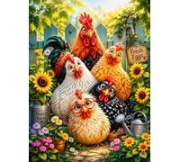 120-Piece Jigsaw Puzzle for Adults, Farm Chickens Landscape | Well-fitted puzzle pieces, premium cardboard, vibrant scenery art, stress relief, wall decoration option
