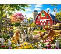 120-Piece Jigsaw Puzzle for Adults, Farm Dog Crew Landscape | Well-fitted puzzle pieces, premium cardboard, vibrant scenery art, stress relief, wall decoration option