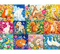 120-Piece Jigsaw Puzzle for Adults, Forest Critters Landscape | Well-fitted puzzle pieces, premium cardboard, vibrant scenery art, stress relief, wall decoration option