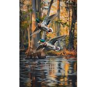 120-Piece Jigsaw Puzzle for Adults, Forest Mallards Landscape | Well-fitted puzzle pieces, premium cardboard, vibrant scenery art, stress relief, wall decoration option