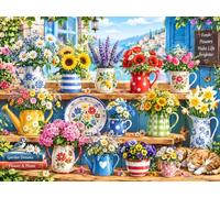 120-Piece Jigsaw Puzzle for Adults, Garden Table Landscape | Well-fitted puzzle pieces, premium cardboard, vibrant scenery art, stress relief, wall decoration option
