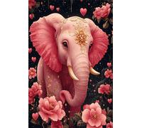 120 Piece Jigsaw Puzzle for Adults Pink Flower Elephant - Fun Challenges & Brainteasing Adult Jigsaws - Puzzle Games 120 Piece