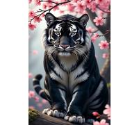 120 Piece Jigsaw Puzzle for Adults Pink Flower Tiger - Fun Challenges & Brainteasing Adult Jigsaws - Puzzle Games 120 Piece