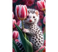 120 Piece Jigsaw Puzzle for Adults Pink Tulip Animals - Fun Challenges & Brainteasing Adult Jigsaws - Puzzle Games 120 Piece