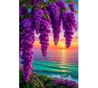 120 Piece Jigsaw Puzzle for Adults Purple Flowered Sunset - Fun Challenges & Brainteasing Adult Jigsaws - Puzzle Games 120 Piece