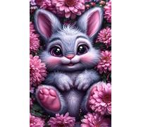 120 Piece Jigsaw Puzzle for Adults Rabbit Pink Flowers - Fun Challenges & Brainteasing Adult Jigsaws - Puzzle Games 120 Piece