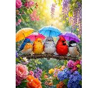 120-Piece Jigsaw Puzzle for Adults, Rainy Birds Landscape | Well-fitted puzzle pieces, premium cardboard, vibrant scenery art, stress relief, wall decoration option