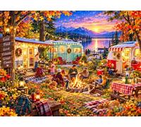 120-Piece Jigsaw Puzzle for Adults, Village Bazaar Landscape | Well-fitted puzzle pieces, premium cardboard, vibrant scenery art, stress relief, wall decoration option