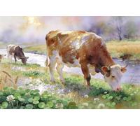 120 Piece Jigsaw Puzzles for Adults, Animals Cows Plants Jigsaw Puzzles for Adults 120 Pieces, 29.7x21cm Impossible Hard Difficult Challenging Adult Puzzles for Wall Decoration and Gifts
