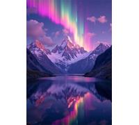120 Piece Jigsaw Puzzles for Adults Aurora Mountain Lake Challenging Puzzle Educational Games Puzzle for Adults 120 Pieces Family Game Great Gift Idea, 9.8 x 7.9 inch