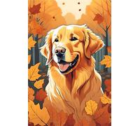 120 Piece Jigsaw Puzzles for Adults Autumn Animal Dog Puzzle Fun Challenges Perfect for Relaxation Letter Printed on Back Interlock Perfectly No Dust for Men Women Elders Seniors 9.8 x 7.9 inch