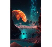 120 Piece Jigsaw Puzzles for Adults, Challenging Puzzles, Puzzle Game, Yellow Planet Space Puzzle 120 Pieces