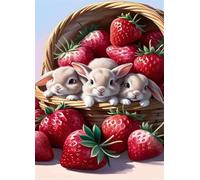 120 Piece Jigsaw Puzzles for Adults, Educational Games, Difficult, Logic Puzzles, Animal Rabbit Strawberry Puzzles for Adults, Puzzle 120 Pieces